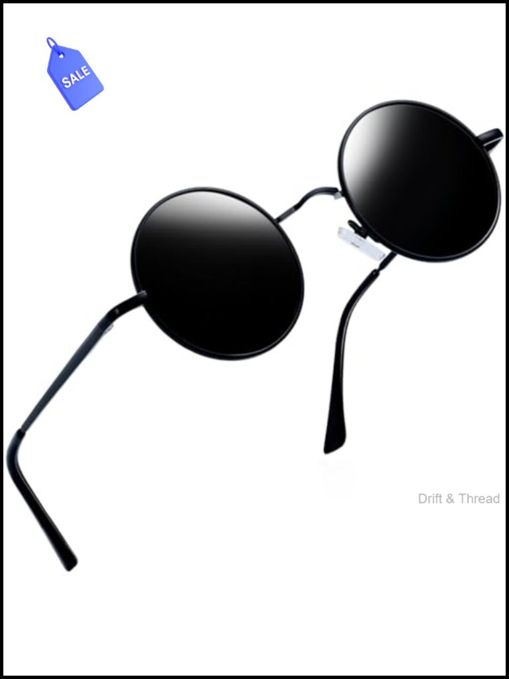 Joopin Small Round Metal Alloy Frame Polarized Sunglasses Hippie Retro Style